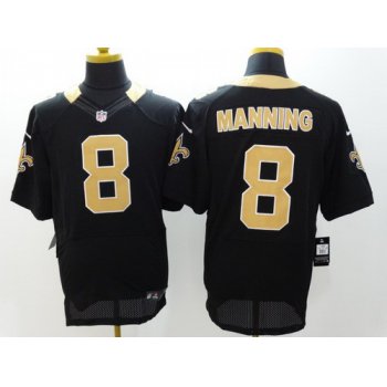 Nike New Orleans Saints #8 Archie Manning Black Elite Jersey