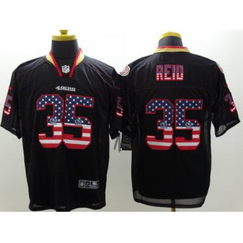 Nike San Francisco 49ers #35 Eric Reid 2014 USA Flag Fashion Black Elite Jersey