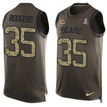Men's Chicago Bears #35 Jacquizz Rodgers Green Salute to Service Hot Pressing Player Name & Number Nike NFL Tank Top Jersey