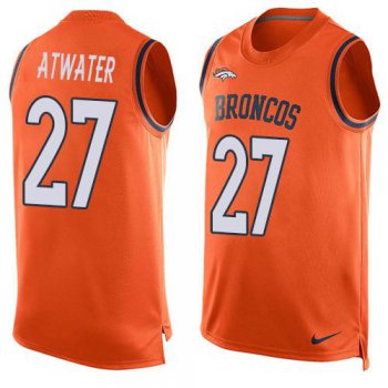 Men's Denver Broncos #27 Steve Atwater Orange Hot Pressing Player Name & Number Nike NFL Tank Top Jersey