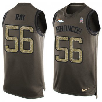 Men's Denver Broncos #56 Shane Ray Olive Green Salute To Service Hot Pressing Player Name & Number Nike NFL Tank Top Jersey