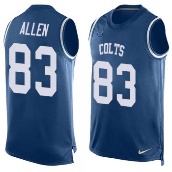 Men's Indianapolis Colts #83 Dwayne Allen Royal Blue Hot Pressing Player Name & Number Nike NFL Tank Top Jersey