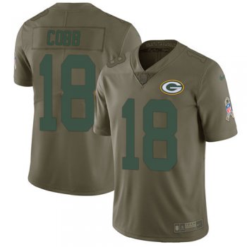 Nike Green Bay Packers #18 Randall Cobb Olive Men's Stitched NFL Limited 2017 Salute To Service Jersey