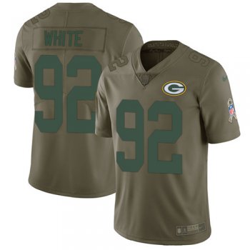 Nike Green Bay Packers #92 Reggie White Olive Men's Stitched NFL Limited 2017 Salute To Service Jersey