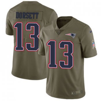 Nike New England Patriots #13 Phillip Dorsett Olive Men's Stitched NFL Limited 2017 Salute To Service Jersey