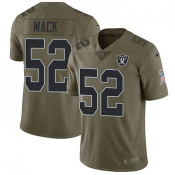 Nike Oakland Raiders #52 Khalil Mack Olive Men's Stitched NFL Limited 2017 Salute To Service Jersey