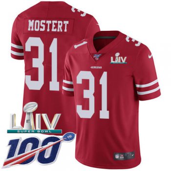 Nike 49ers #31 Raheem Mostert Red Super Bowl LIV 2020 Team Color Youth Stitched NFL 100th Season Vapor Untouchable Limited Jersey