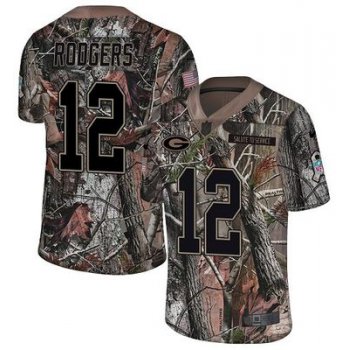 Nike Packers #12 Aaron Rodgers Camo Men's Stitched NFL Limited Rush Realtree Jersey