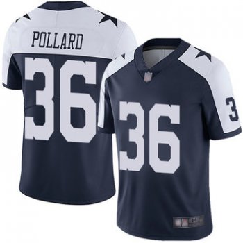 Cowboys #36 Tony Pollard Navy Blue Thanksgiving Men's Stitched Football Vapor Untouchable Limited Throwback Jersey