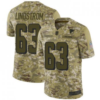 Falcons #63 Chris Lindstrom Camo Men's Stitched Football Limited 2018 Salute To Service Jersey