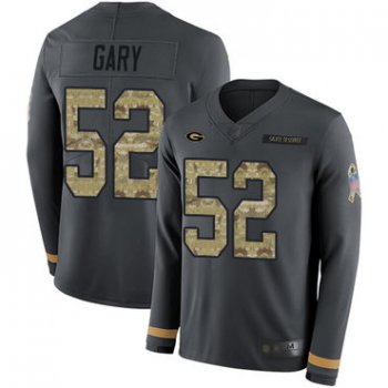 Packers #52 Rashan Gary Anthracite Salute to Service Men's Stitched Football Limited Therma Long Sleeve Jersey