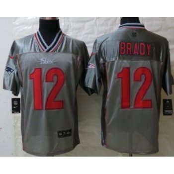Nike New England Patriots #12 Tom Brady 2013 Gray Vapor Elite Jersey