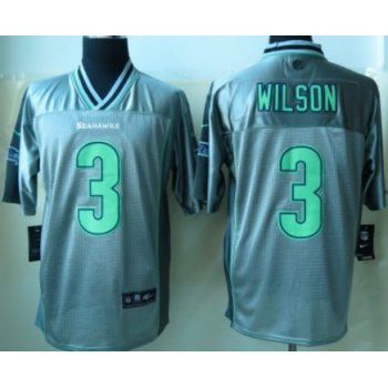 Nike Seattle Seahawks #3 Russell Wilson 2013 Gray Vapor Elite Jersey