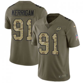 Redskins #91 Ryan Kerrigan Olive Camo Men's Stitched Football Limited 2017 Salute To Service Jersey