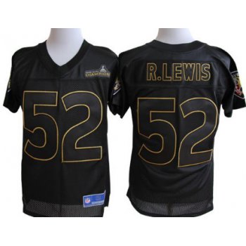 Nike Baltimore Ravens #52 Ray Lewis Super Bowl XLVII Champions Black Elite Jersey
