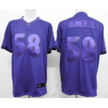 Nike Baltimore Ravens #58 Elvis Dumervil Drenched Limited Purple Jersey