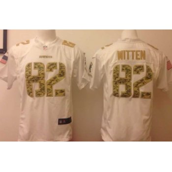 Nike Dallas Cowboys #82 Jason Witten Salute to Service White Game Jersey