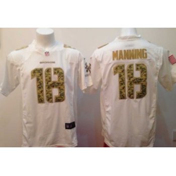 Nike Denver Broncos #18 Peyton Manning Salute to Service White Game Jersey