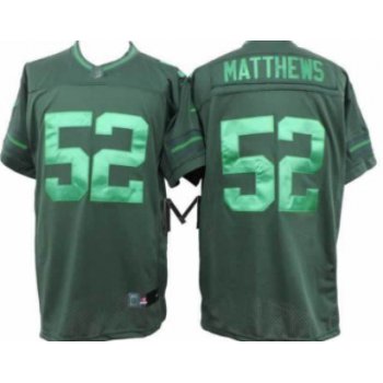 Nike Green Bay Packers #52 Clay Matthews Drenched Limited Green Jersey