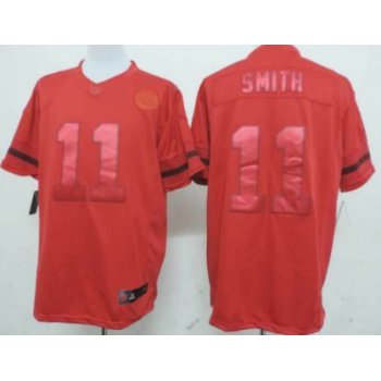 Nike Kansas City Chiefs #11 Alex Smith Drenched Limited Red Jersey