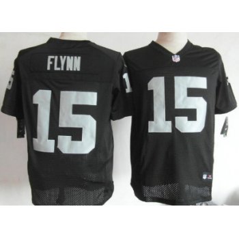 Nike Oakland Raiders #15 Matt Flynn Black Elite Jersey