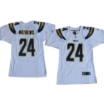 Nike San Diego Chargers #24 Ryan Mathews 2013 White Elite Jersey