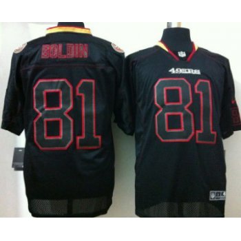 Nike San Francisco 49ers #81 Anquan Boldin Lights Out Black Elite Jersey