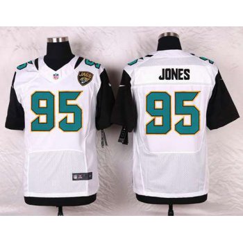 Men's Jacksonville Jaguars #95 Abry Jones White Road NFL Nike Elite Jersey