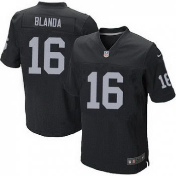 Men's Oakland Raiders #16 George Blanda Black Retired Player NFL Nike Elite Jersey
