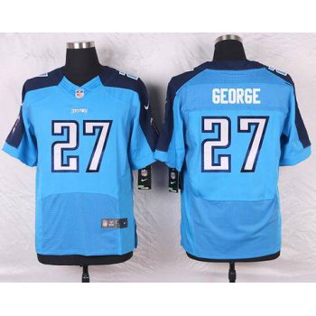 Men's Tennessee Titans #27 Eddie George Light Blue Retired Player NFL Nike Elite Jersey