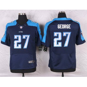 Men's Tennessee Titans #27 Eddie George Navy Blue Retired Player NFL Nike Elite Jersey