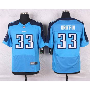 Men's Tennessee Titans #33 Michael Griffin Light Blue Team Color NFL Nike Elite Jersey