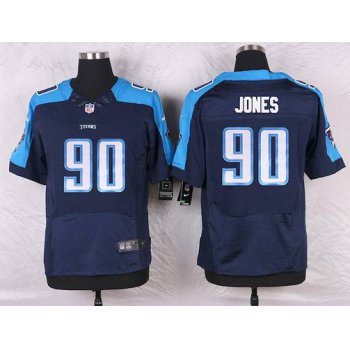 Men's Tennessee Titans #90 DaQuan Jones Navy Blue Alternate NFL Nike Elite Jersey