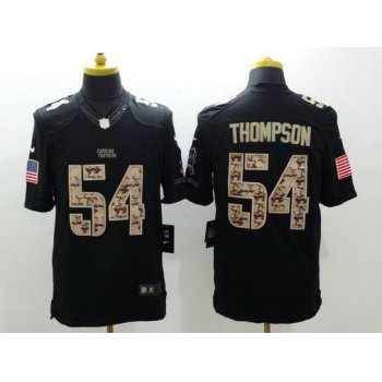 Men's Carolina Panthers #54 Shaq Thompson Black Salute To Service NFL Nike Limited Jersey