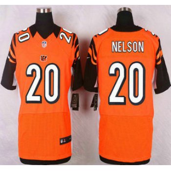 Men's Cincinnati Bengals #20 Reggie Nelson Orange Alternate NFL Nike Elite Jersey