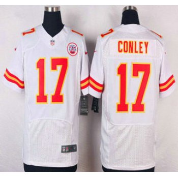 Men's Kansas City Chiefs #17 Chris Conley White Road NFL Nike Elite Jersey