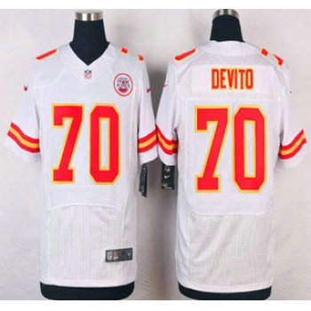 Men's Kansas City Chiefs #70 Mike DeVito White Road NFL Nike Elite Jersey