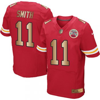 Nike Chiefs #11 Alex Smith Red Team Color Men's Stitched NFL Elite Gold Jersey