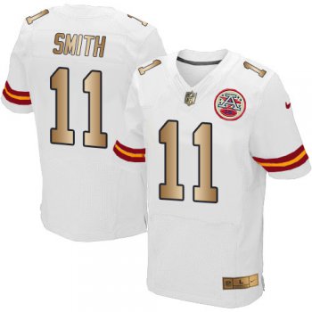 Nike Chiefs #11 Alex Smith White Men's Stitched NFL Elite Gold Jersey