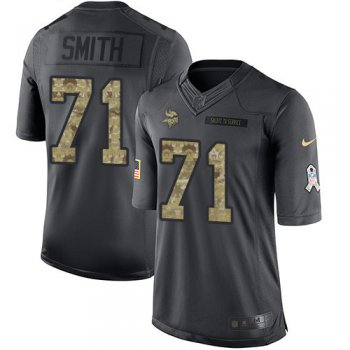 Men's Minnesota Vikings #71 Andre Smith Black Anthracite 2016 Salute To Service Stitched NFL Nike Limited Jersey