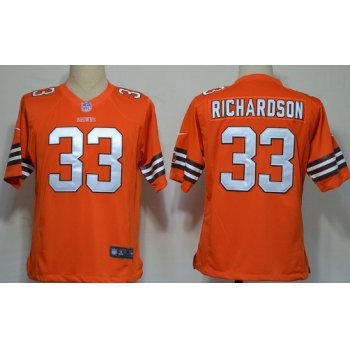 Nike Cleveland Browns #33 Trent Richardson Orange Game Jersey