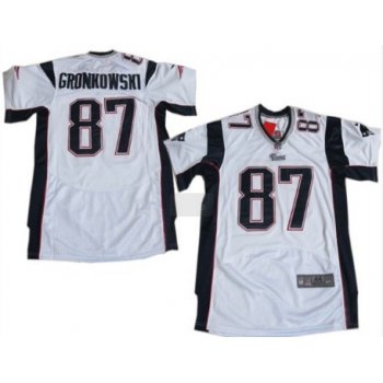 Nike New England Patriots #87 Rob Gronkowski White Elite Jersey