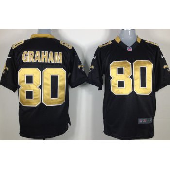 Nike New Orleans Saints #80 Jimmy Graham Black Game Jersey