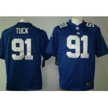 Nike New York Giants #91 Justin Tuck Blue Game Jersey