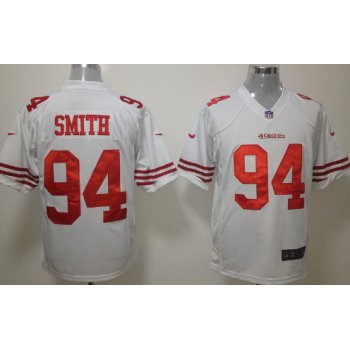 Nike San Francisco 49ers #94 Justin Smith White Game Jersey