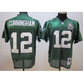 Philadelphia Eagles #12 Randall Cunningham Dark Green Throwback 99TH Jersey