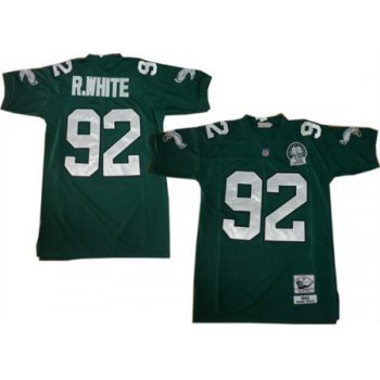 Philadelphia Eagles #92 Reggie White Dark Green Throwback 99TH Jersey