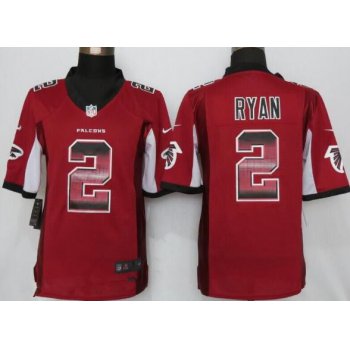 Men's Atlanta Falcons #2 Matt Ryan Red Stitched NFL 2015 Nike Strobe Fashion Jersey