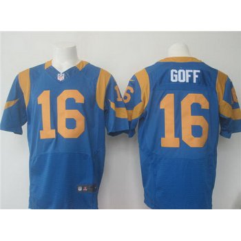 Men's Los Angeles Rams #16 Jared Goff Royal Blue Alternate NFL Nike Elite Jersey