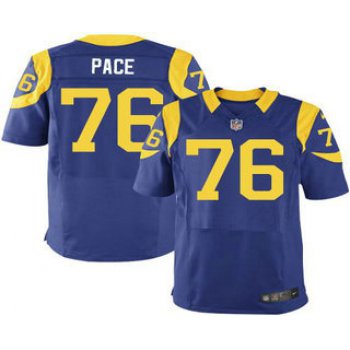 Men's Los Angeles Rams #76 Orlando Pace Royal Blue Alternate NFL Nike Elite Jersey